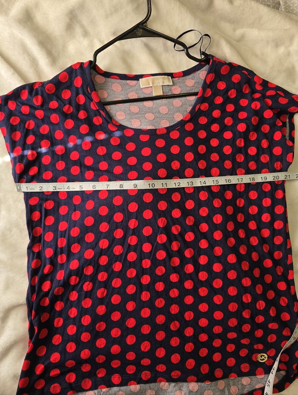 Michael Kors Polka Dot Large Knit Top - Red & Navy - Picture 2 of 6